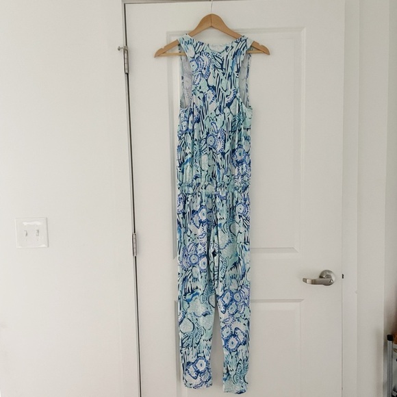 Lilly Pulitzer Paulina Jumpsuit Indigo Sunset Swim Beach Tropical - Picture 4 of 8